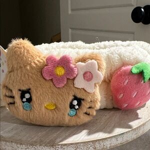 Source Unknown Plush Hairband with Pink and Cream Accents